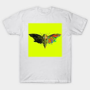 cryptid cicada cigarra butterfly of death in ecopop mexican patterns T-Shirt